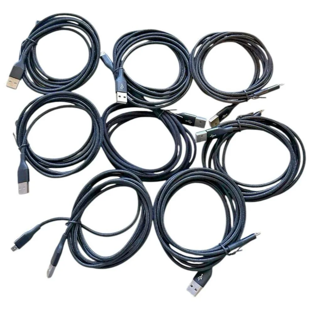 8 Pack Micro USB Charger Fast Charging Cable Cord For Phones Tablets + Braided